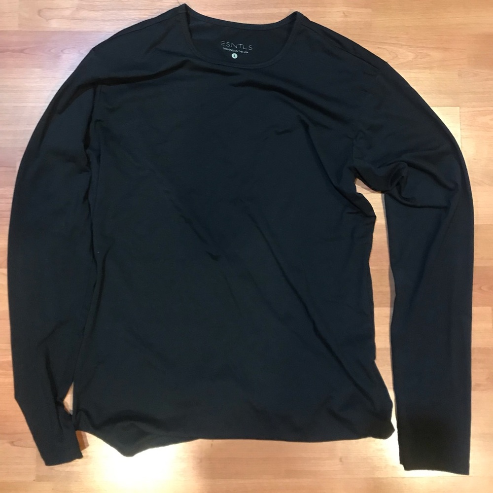 ESNTLS Black Scoop Long Sleeve Size Large